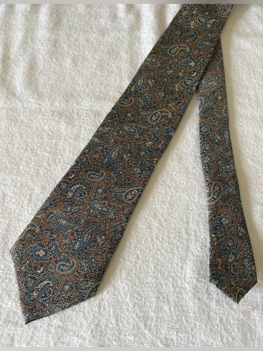Vintage Bert Pulitzer Brown Paisley Silk Tie Classic Made in USA EUC
